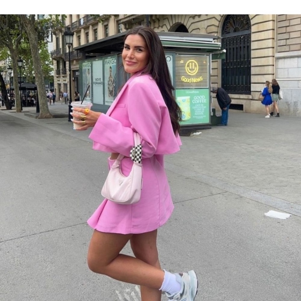 ZARA PINK CROP BLAZER - Picture 11 of 14